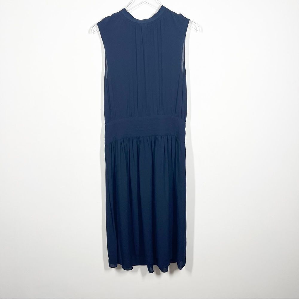 Joseph Women's Size EU 38 US 6 Blue Lucinda Georgette Silk Sleeveless Midi Dress